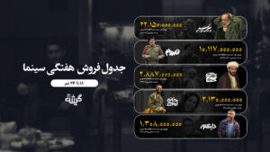 جدول فروش هفتگی سینمای ایران 25 تیر